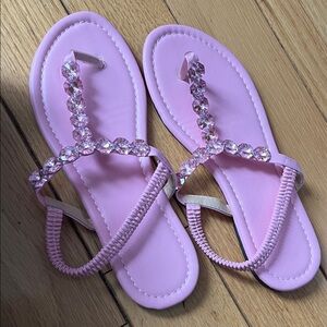 SHEIN Pink Sandals with Crystal Details